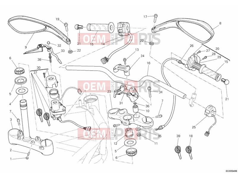 DUCATI 2014 Monster 796 ABS HANDLEBAR » HANDLE BAR