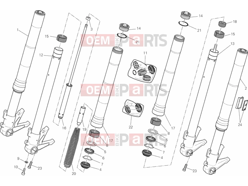 DUCATI 2014 Monster 796 ABS - DMT 024 - FRONT FORK (2) » FRONT SUSPENSION