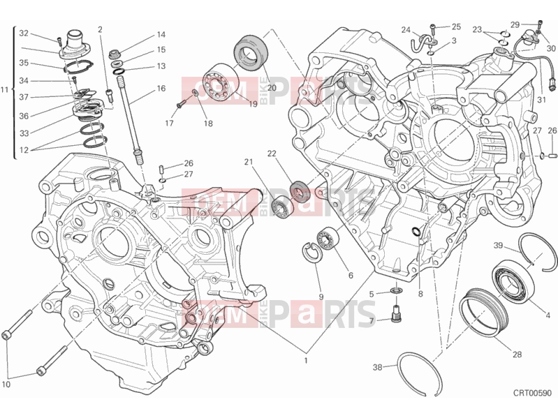 DUCATI 2014 Diavel STRADA HALF-CRANKCASES PAIR » ENGINE CASE