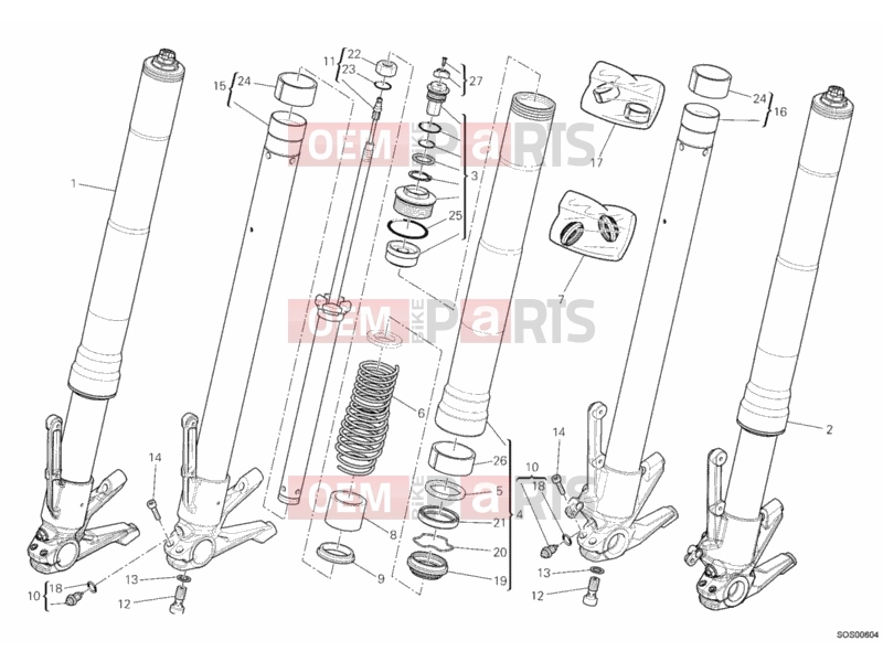 DUCATI 2013 Diavel 21A - FRONT FORK (2) » FRONT SUSPENSION
