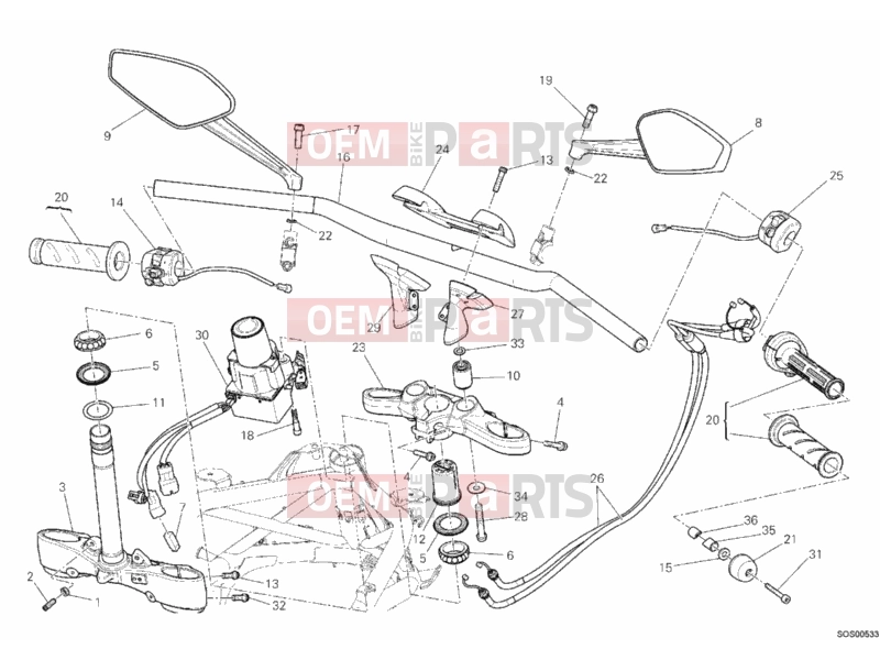 DUCATI 2013 Diavel HANDLEBAR » HANDLE BAR