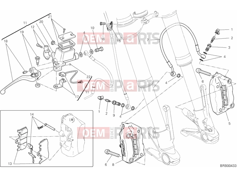 DUCATI 2013 HYPERSTRADA FRONT BRAKE SYSTEM » BRAKING SYSTEM