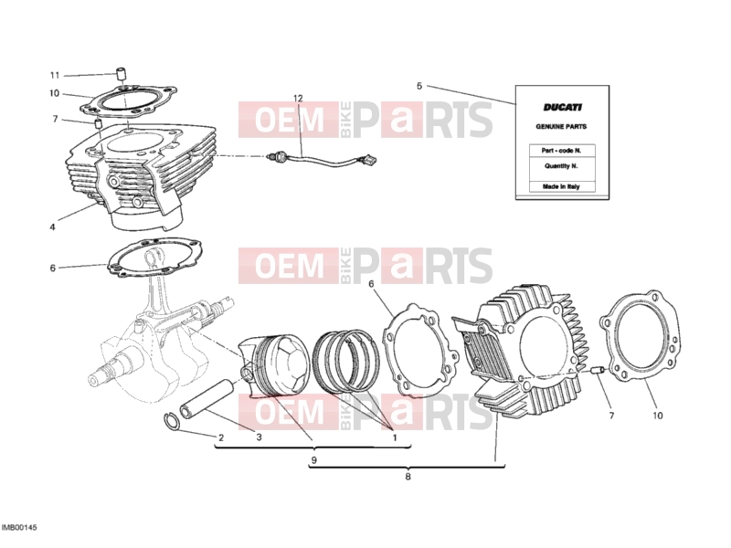DUCATI 2012 Monster 659 CYLINDER - PISTON » ENGINE CASE