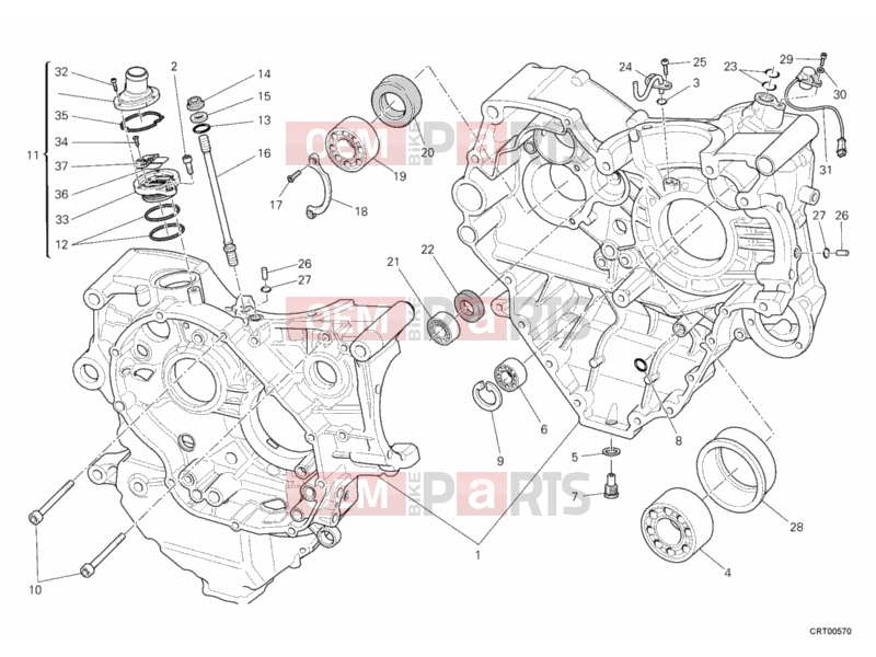 DUCATI 2011 Diavel CRANKCASE » ENGINE CASE