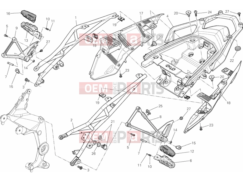 DUCATI 2010 Multistrada 1200 S ABS REAR FRAME COMP. » FRAME
