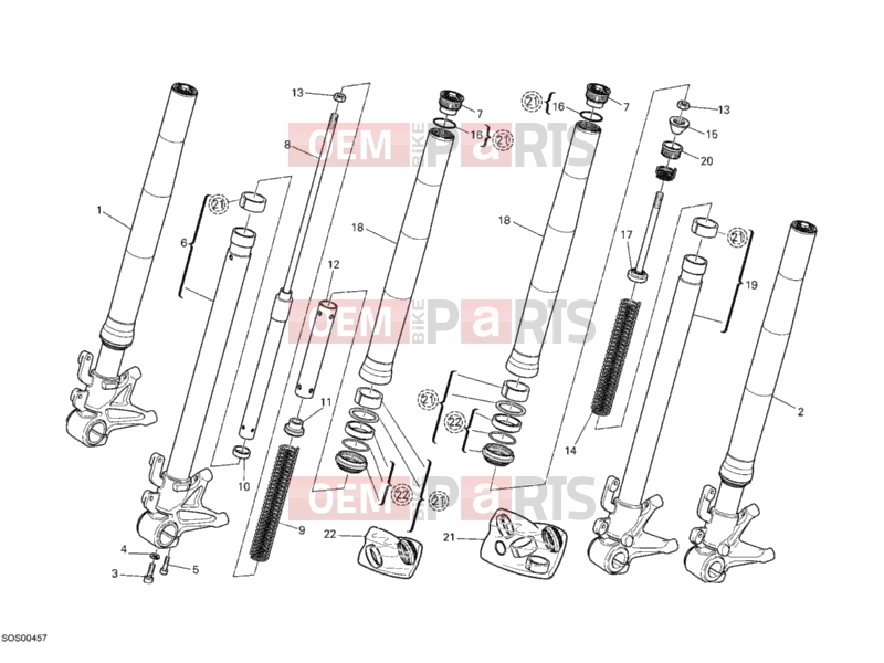 DUCATI 2010 Monster 696 ABS FRONT FORK » FRONT SUSPENSION