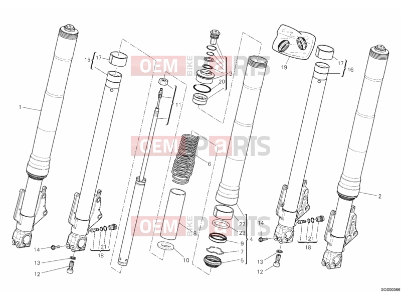 DUCATI 2009 Multistrada 1100 FRONT FORK » FRONT SUSPENSION