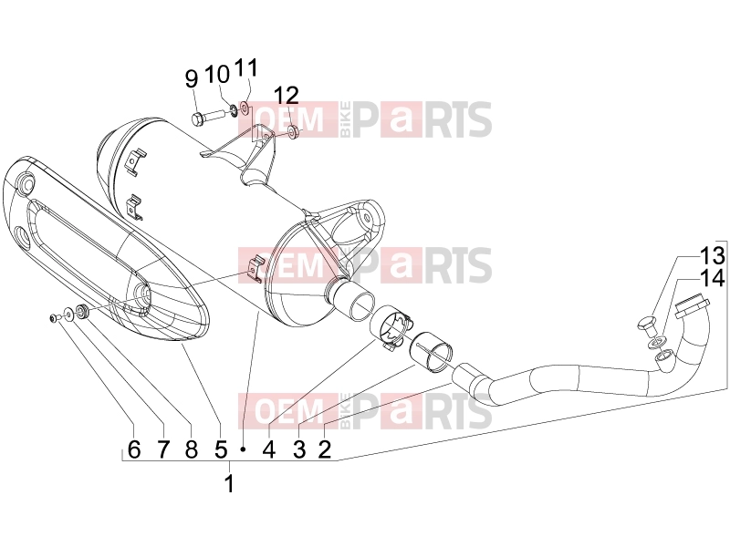 Engine » Silencer - Piaggio Beverly 125 Tourer 2008