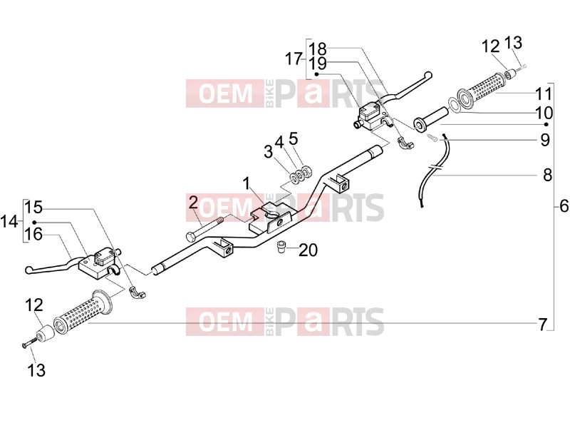 PIAGGIO Beverly 125 Tourer Handlebars/Steering » Handlebars - Master cil.