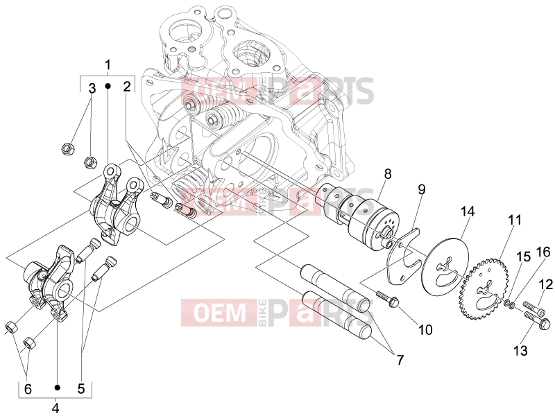 Engine » Rocking levers support unit - Piaggio Beverly 125 Tourer 2010