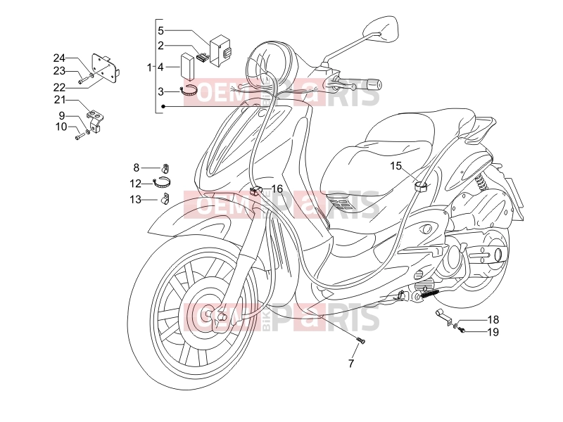 PIAGGIO Beverly 250 Cruiser Electrical system » Main cable harness