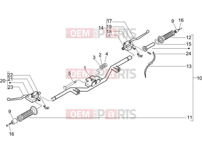 Handlebars/Steering » Handlebars - Master cil. - Piaggio Beverly 250 ie 2008