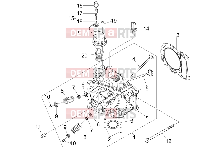 PIAGGIO Beverly 250 Tourer Engine » Head unit - Valve