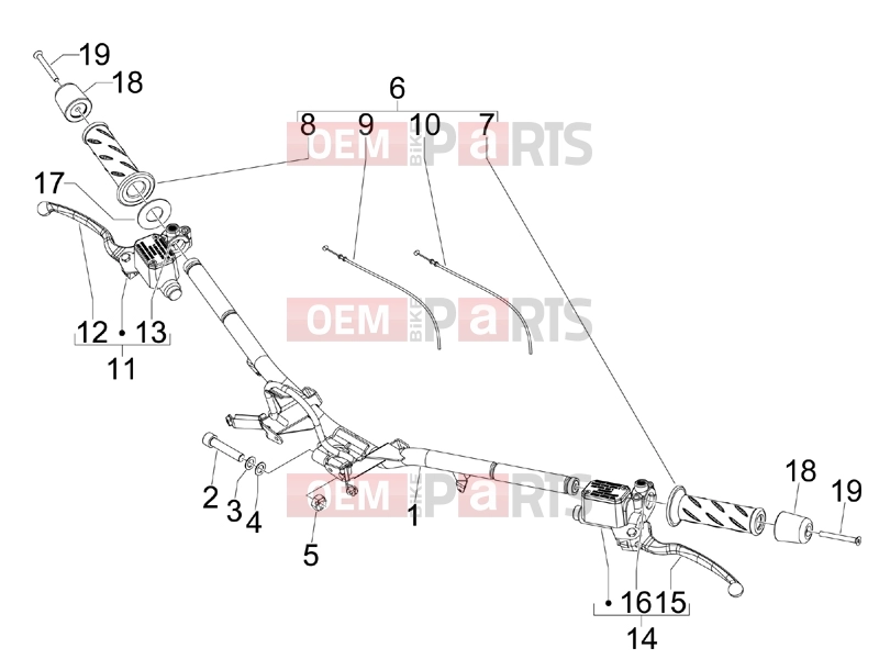 Handlebars/Steering » Handlebars - Master cil. - Piaggio Beverly 250 Tourer 2008