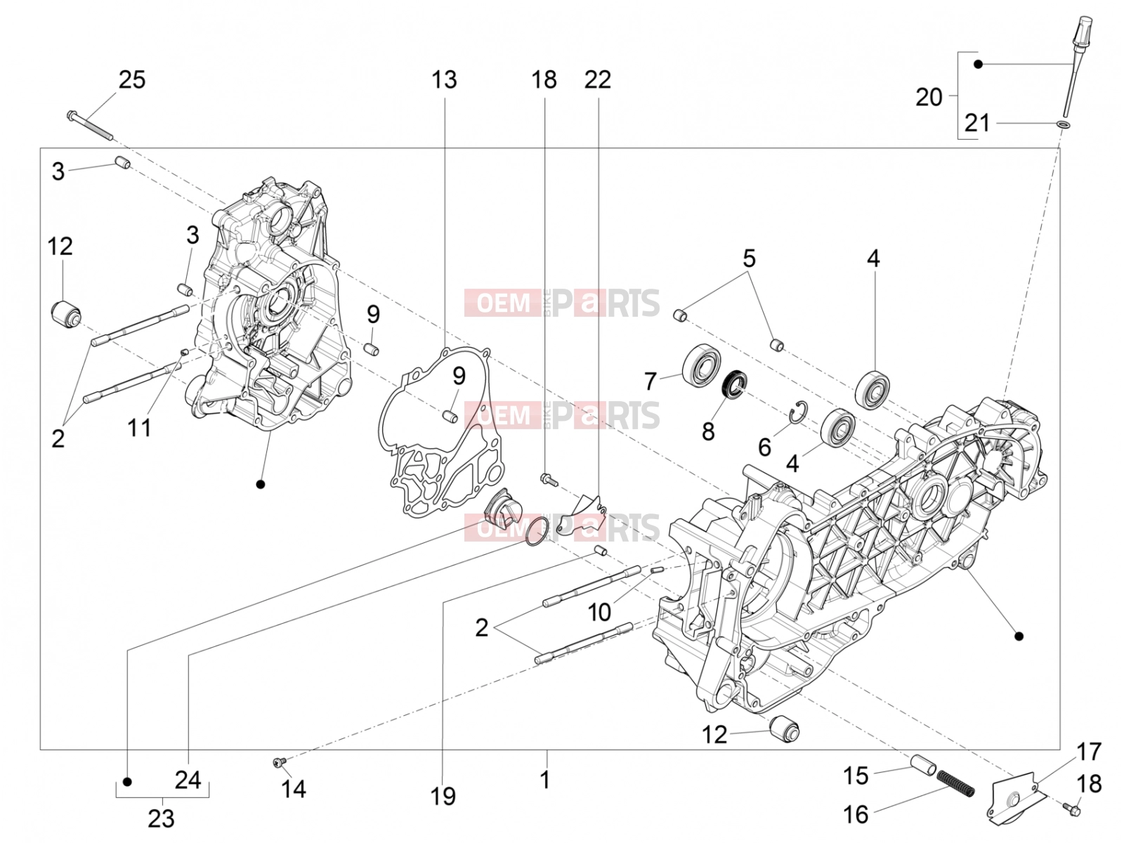 Engine » Crankcase - Piaggio Beverly 300 ie ABS 2016