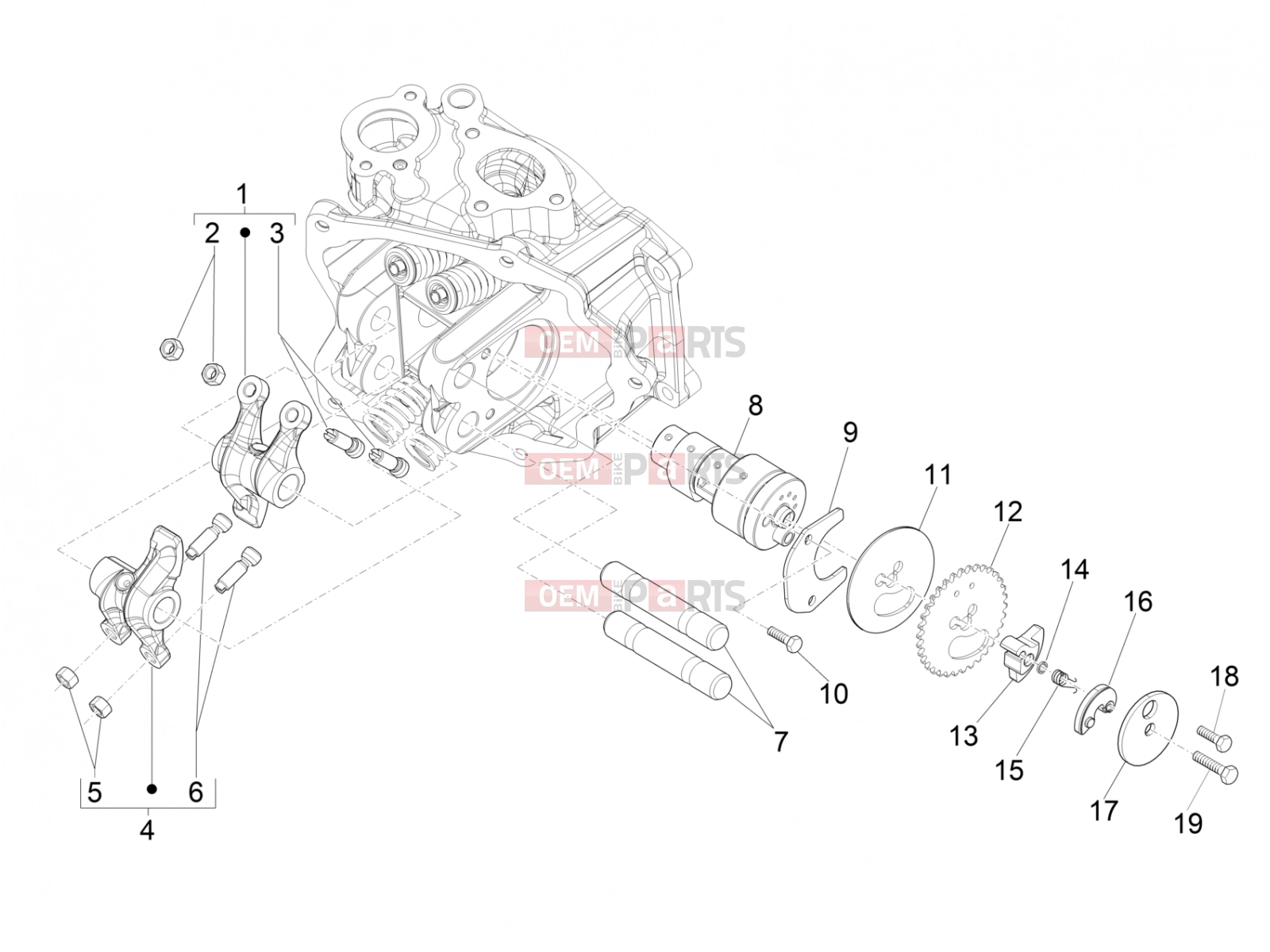 Engine » Rocking levers support unit - Piaggio Beverly 300 ie ABS 2016