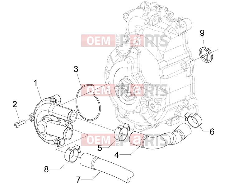 Engine » Cooler pump - Piaggio Beverly 300 ie ABS 2017
