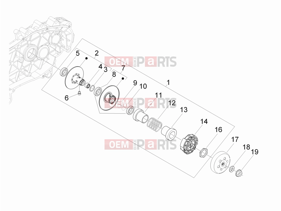 Engine » Driven pulley - Piaggio Beverly 300 ie ABS 2019