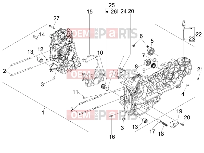 Engine » Crankcase - Piaggio Beverly 300 ie Tourer 2013