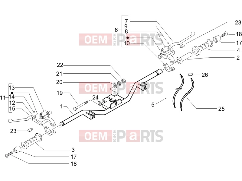 PIAGGIO Beverly 500 Handlebars/Steering » Handlebars - Master cil.