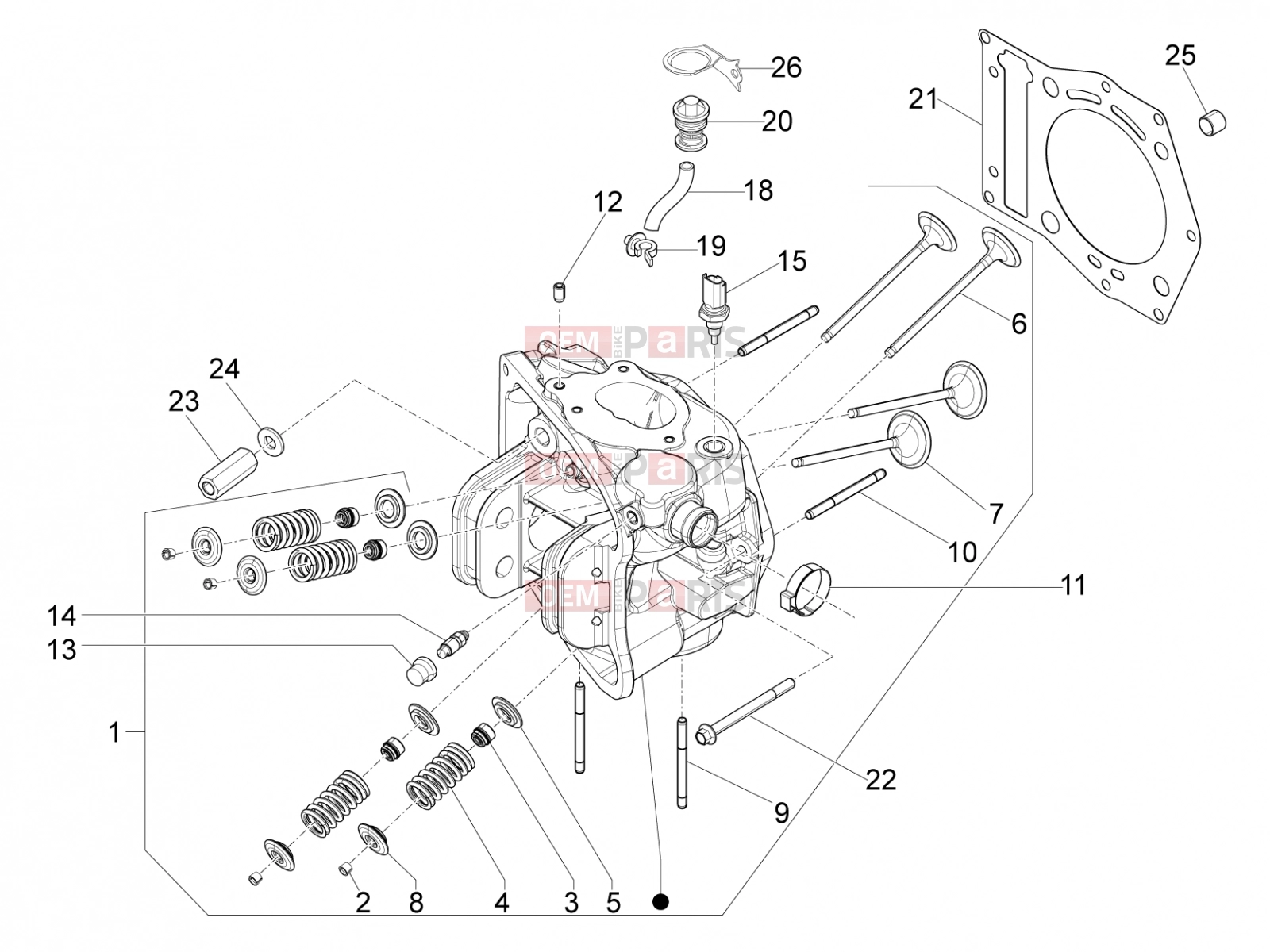 Engine » Head unit - Valve - Piaggio Beverly 500 Cruiser 2008