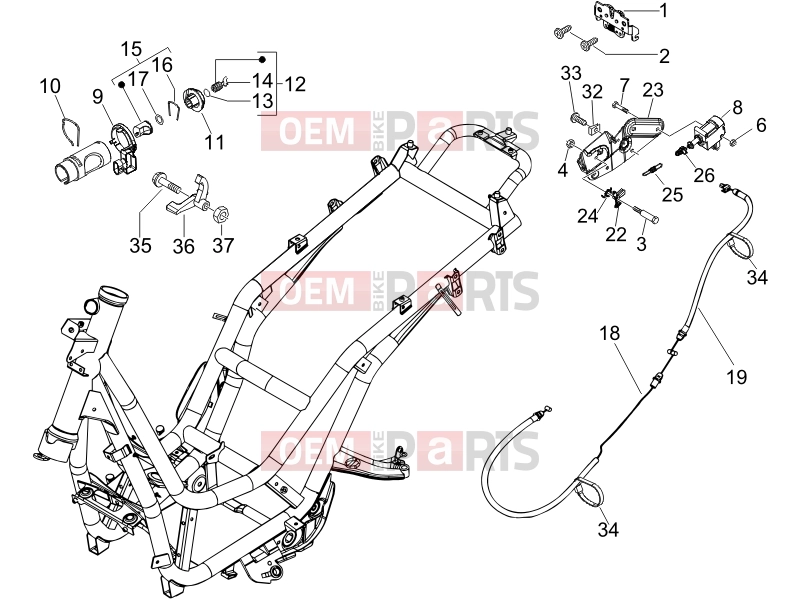 PIAGGIO Beverly 500 Cruiser Frame - Plastic parts - Coachwork » Locks
