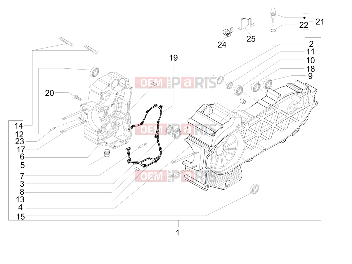 PIAGGIO Beverly 500 ie Engine » Crankcase
