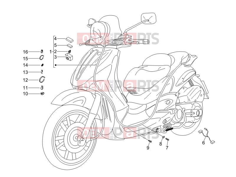 PIAGGIO Beverly 500 ie Electrical system » Main cable harness