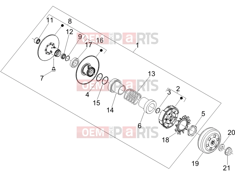 Engine » Driven pulley - Piaggio BV 250 (U.S.A.) 2006