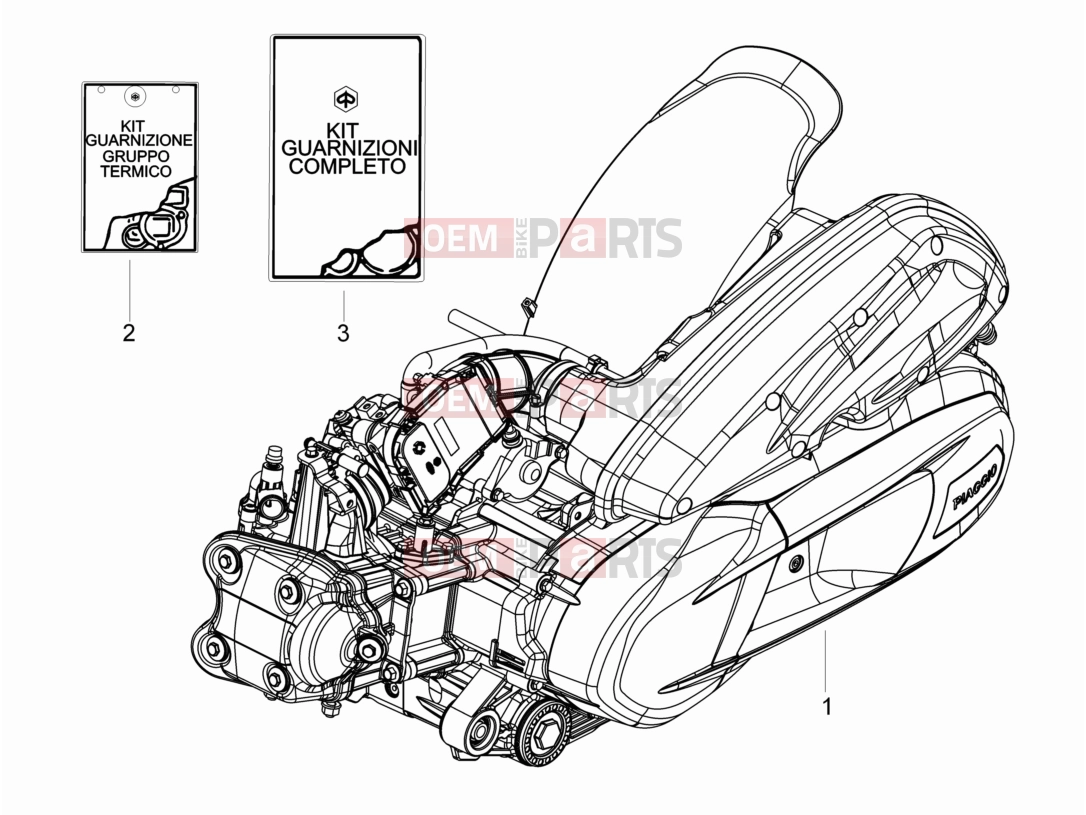 PIAGGIO BV 350 4T 4V ie E3 ABS ( USA / CA ) Engine » Engine, assembly