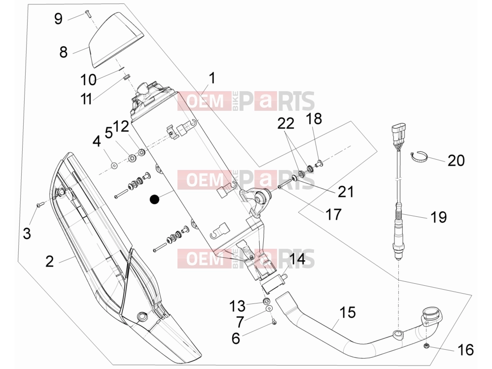PIAGGIO BV 350 4T 4V ie E3 ABS ( USA / CA ) Engine » Silencer