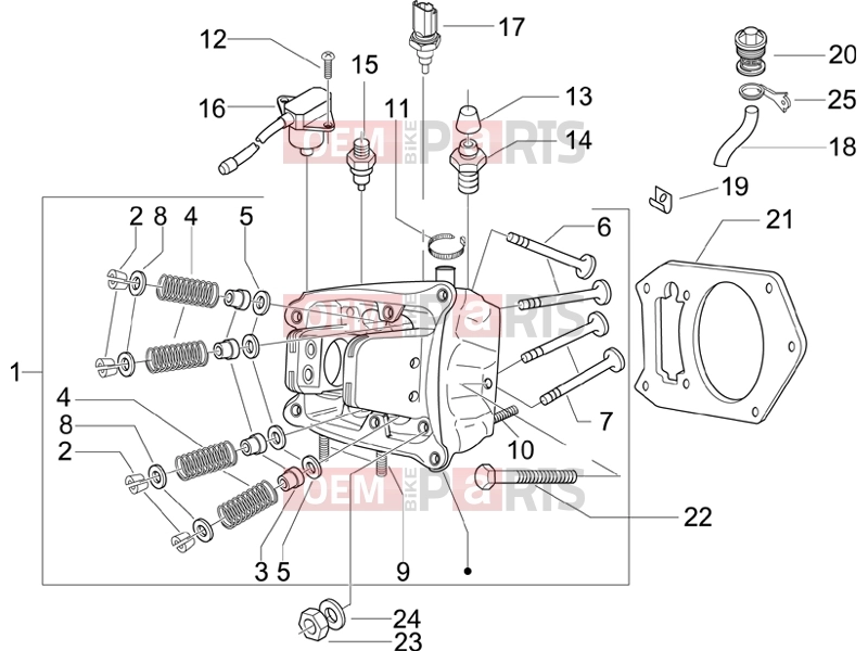 Engine » Head unit - Valve - Piaggio BV 500 ( USA / CA ) 2005