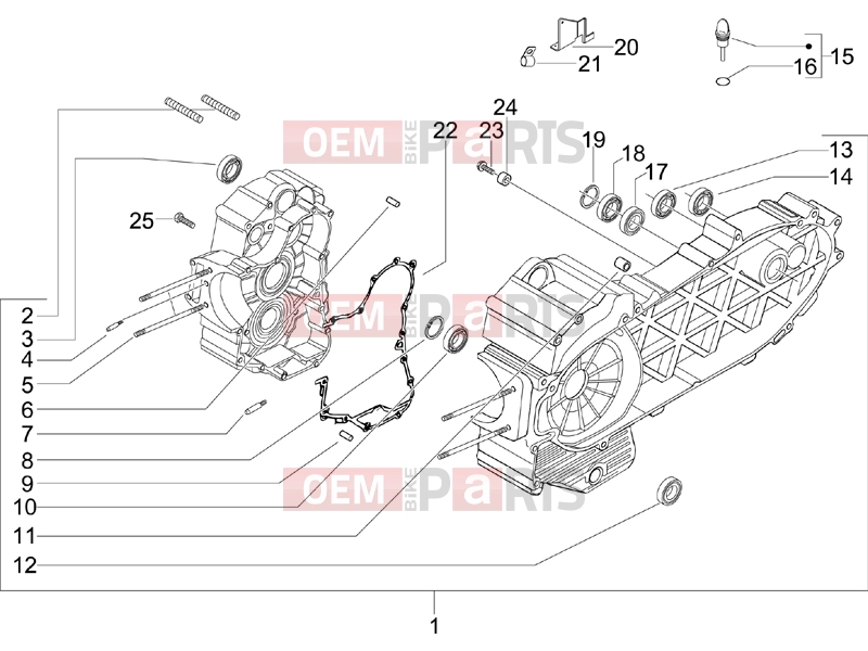 Engine » Crankcase - Piaggio BV 500 ( USA / CA ) 2008