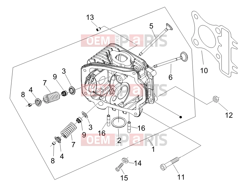 Engine » Head unit - Valve - Piaggio Fly 100 2007