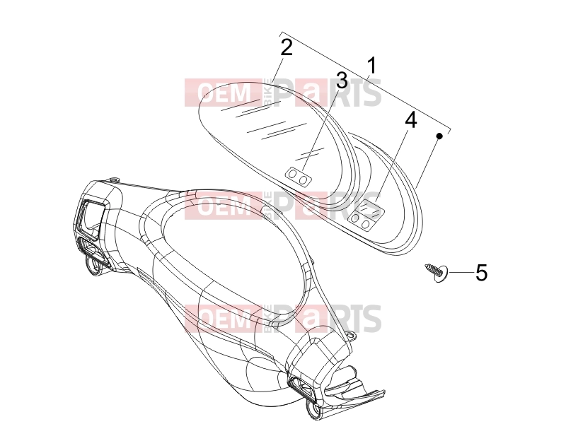 PIAGGIO Fly 100 Handlebars/Steering » Meter combination - Cruscotto