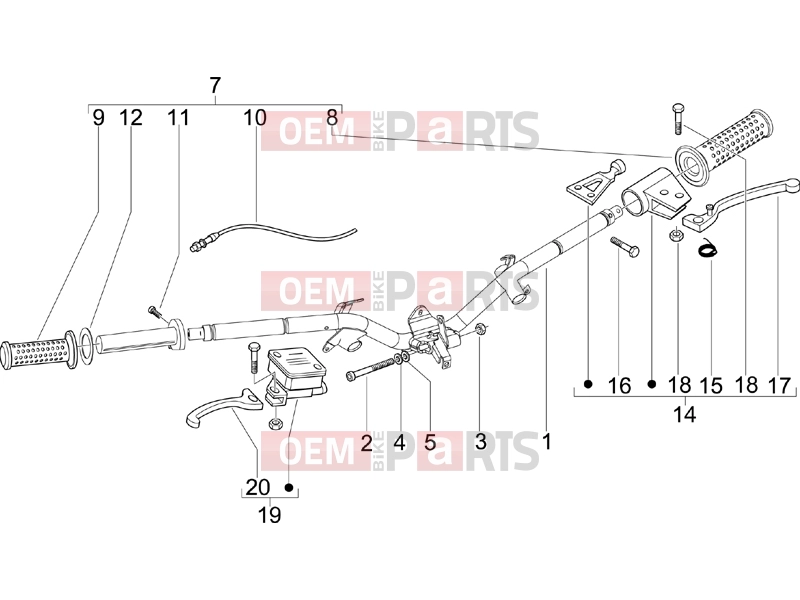 Handlebars/Steering » Handlebars - Master cil. - Piaggio Fly 125 2006