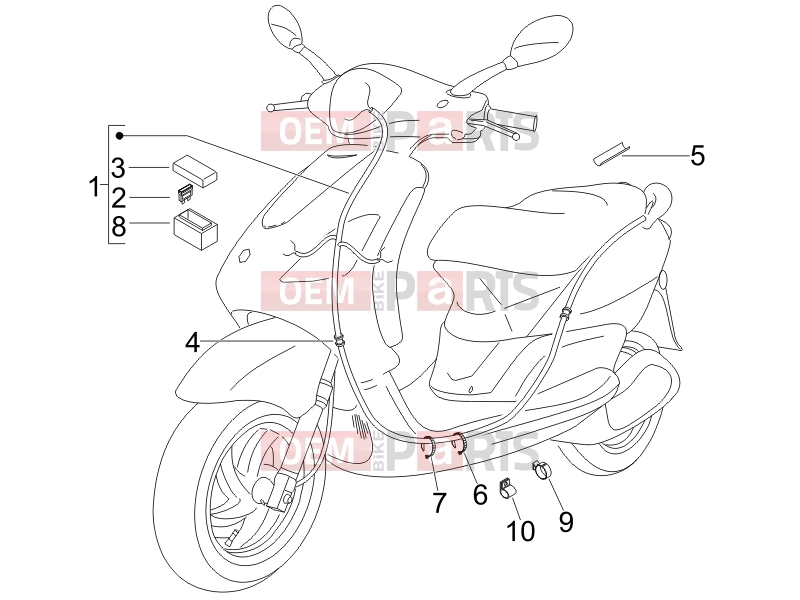 Electrical system » Main cable harness - Piaggio Fly 125 2007
