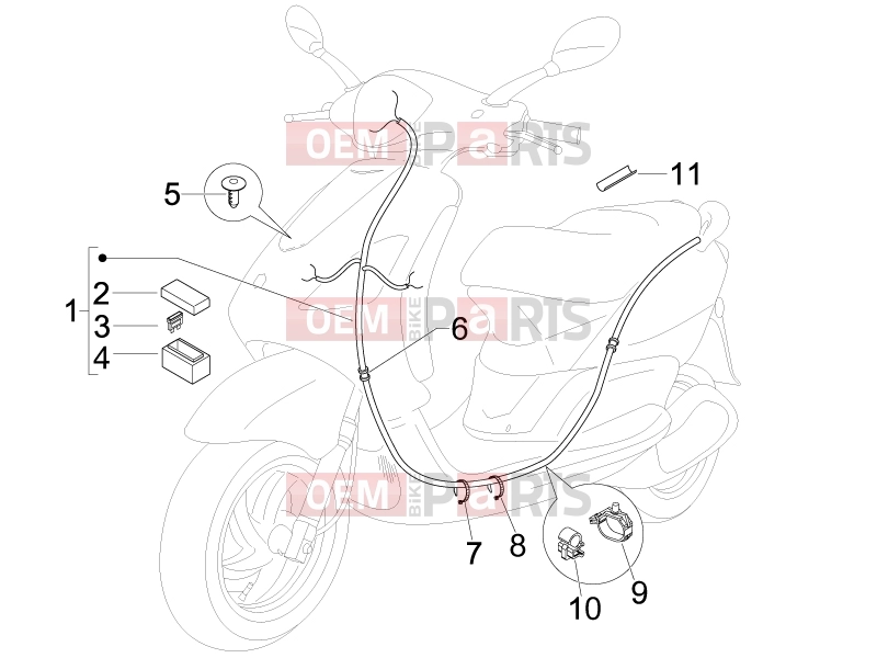 Electrical system » Main cable harness - Piaggio Fly 125 2008
