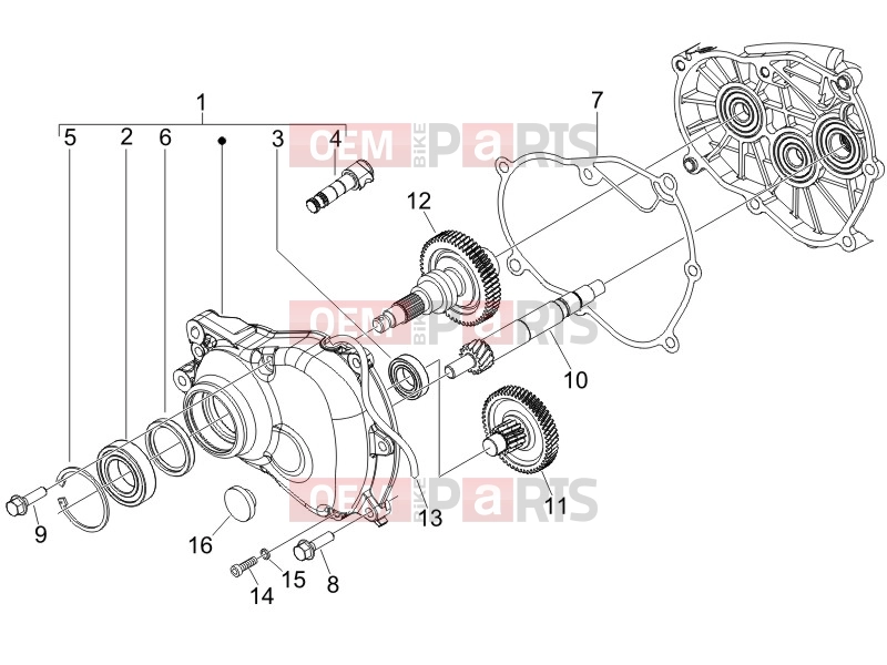 Engine » Reduction unit - Piaggio Fly 125 2008