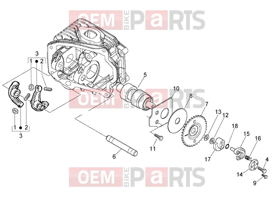 Engine » Rocker levers support - Piaggio Fly 150 (U.S.A.)