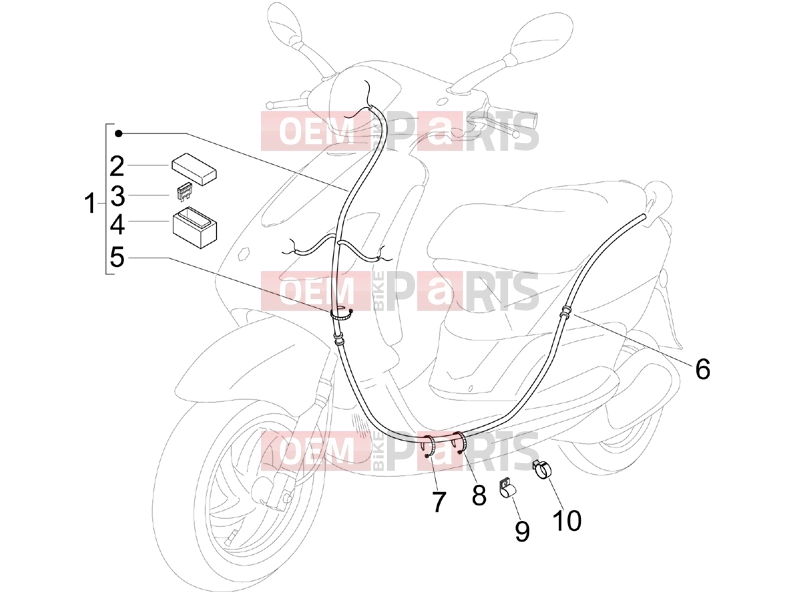 Electrical system » Main cable harness - Piaggio Fly 150 2008