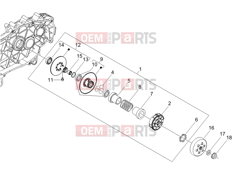 Engine » Driven pulley - Piaggio Fly 150 2010
