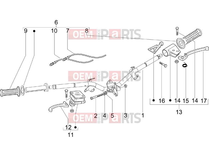 Handlebars/Steering » Handlebars - Master cil. - Piaggio Fly 150 2010