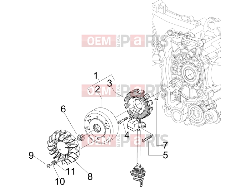 Engine » Flywheel magneto - Piaggio Fly 150 2011