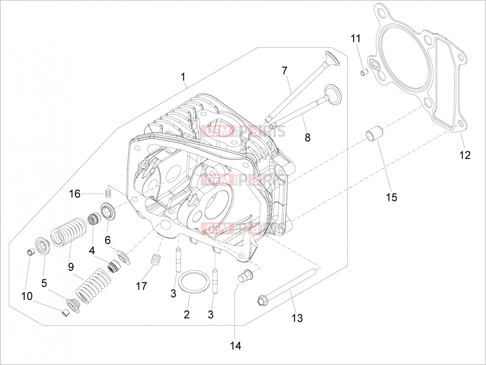 Engine » Head unit - Valve - Piaggio Fly 150 2011