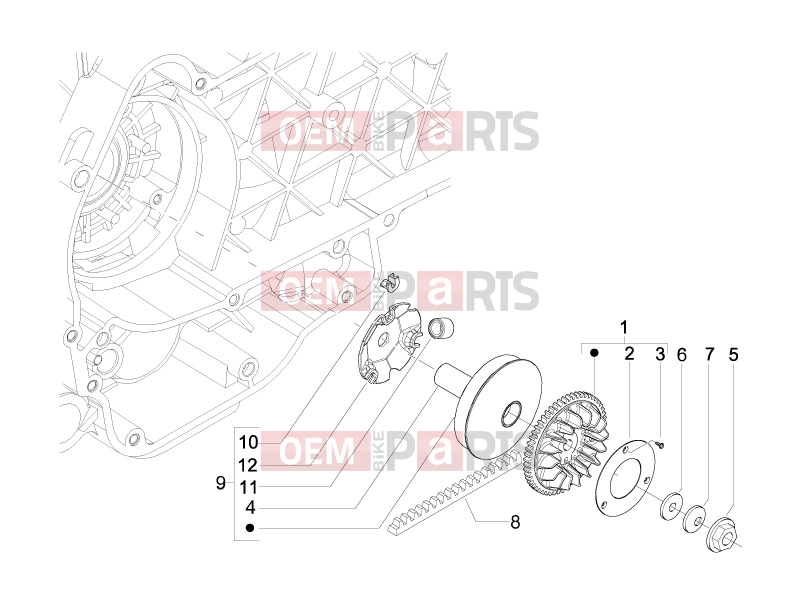 Engine » Driving pulley - Piaggio Fly 150 2013