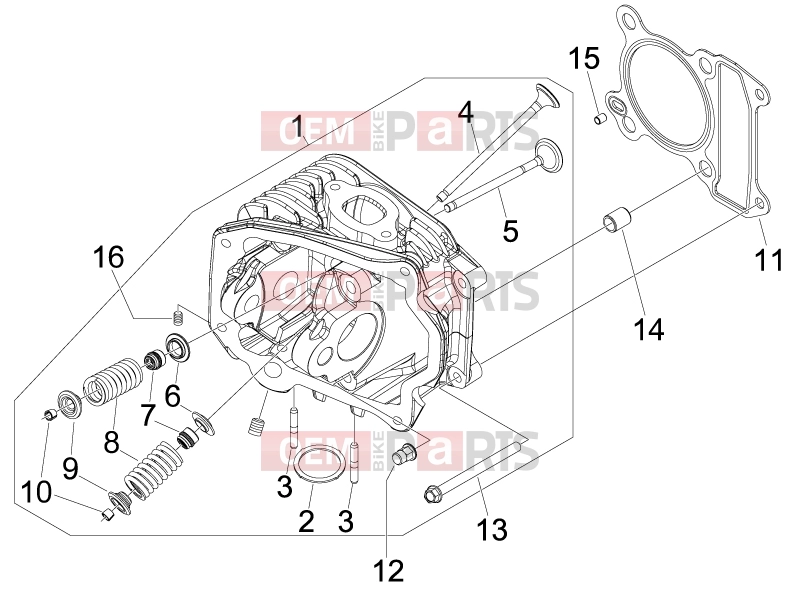 Engine » Head unit - Valve - Piaggio Fly 150 2011