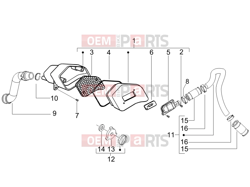 Engine » Secondary air box - Piaggio Fly 50 2T 2007