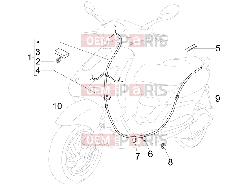 Electrical system » Main cable harness - Piaggio Fly 50 4T 2005