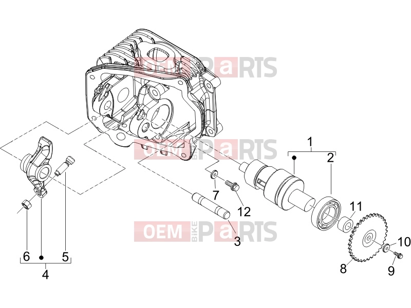 Engine » Rocking levers support unit - Piaggio Fly 50 4T 2006